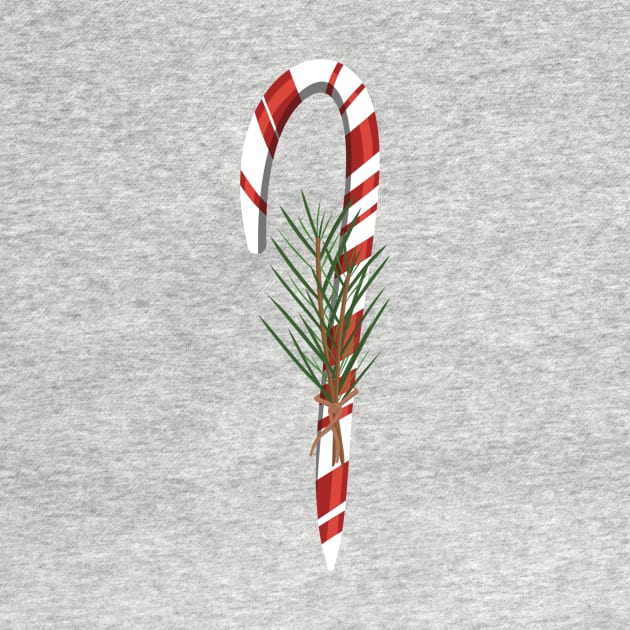Peppermint Candy Cane with Sprigs by PandLCreations